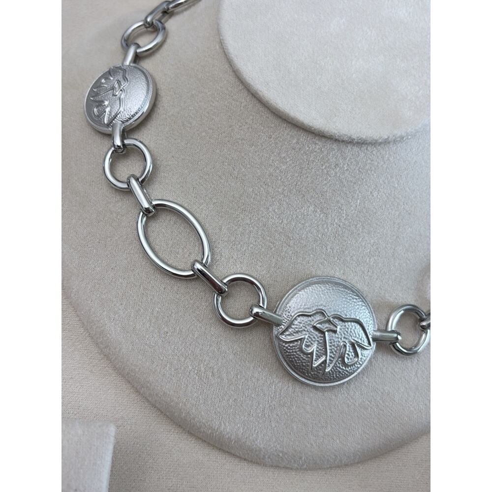 Nina Ricci Rhodium Plated Necklace 16” Length - Picture 2 of 3